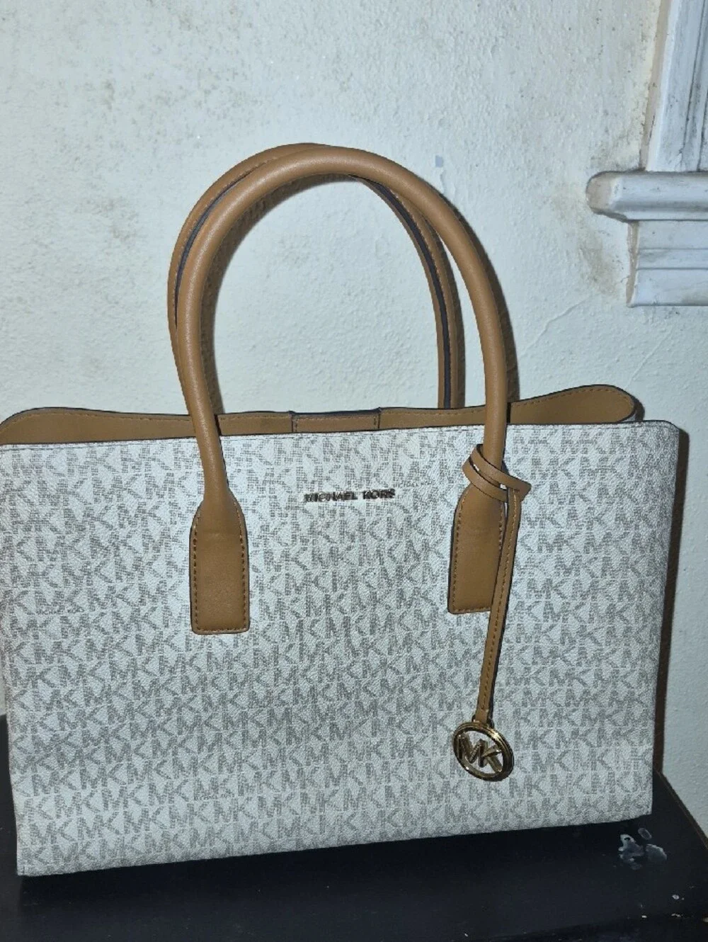 Michael Kors Cream and Tan Signature Tote